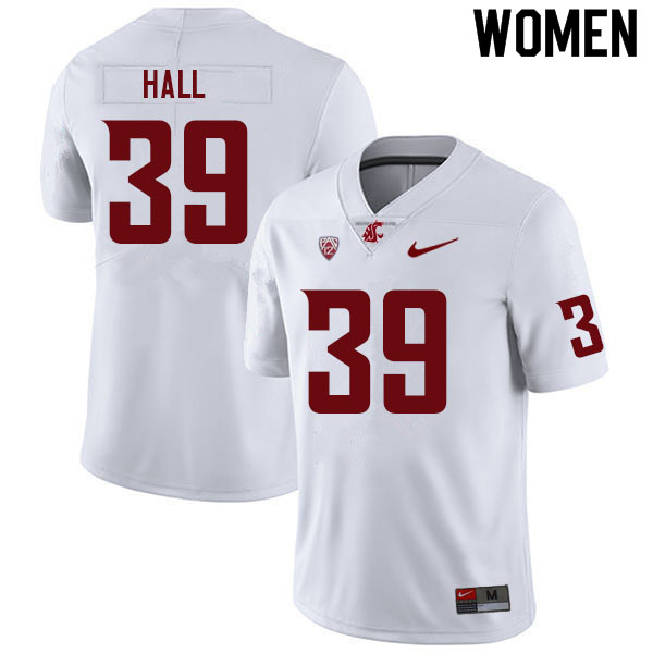 Women #39 Jaedon Hall Washington State Cougars College Football Jerseys Sale-White - Click Image to Close